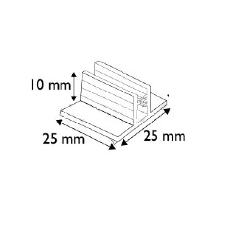 PORTA STOPPER CON ADHESIVO 25*10*25 MM ESPESOR GRAFICA 1-2 MM