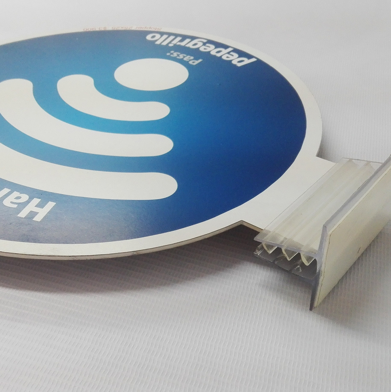 PORTA STOPPER CON ADHESIVO 25*10*25 MM ESPESOR GRAFICA 1-2 MM