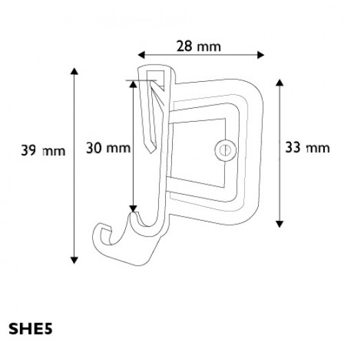 SOPORTE GRAFICA CLIP PARA GONDOLA 28*39 MM